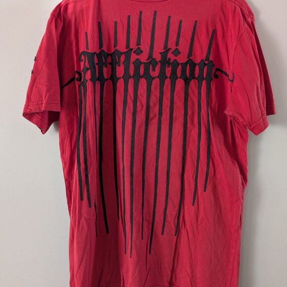 AFFLICTION red skull t shirt size large - Picture 2 of 3